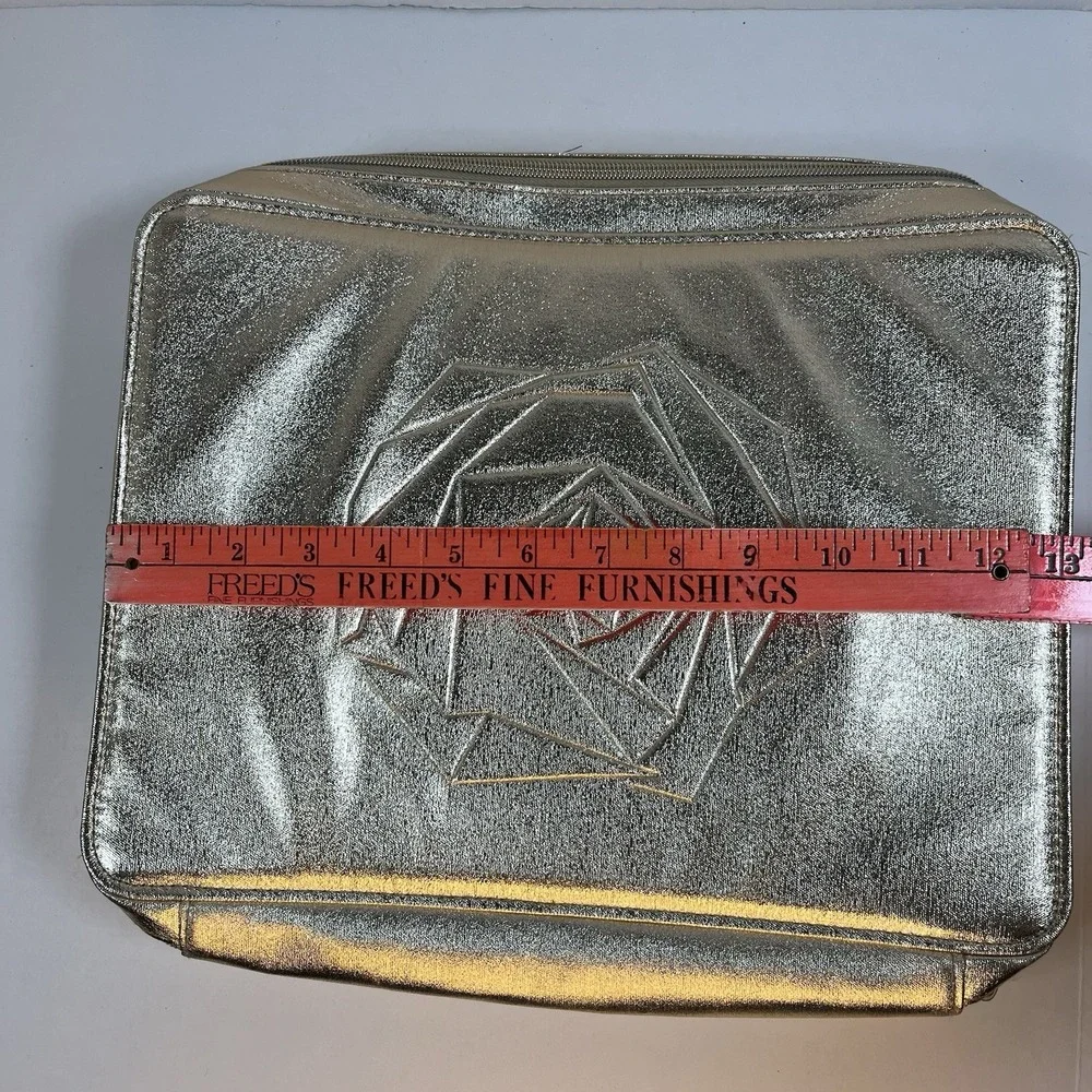 Lancome‎ Metallic Gold Cosmetic Makeup Bag Case